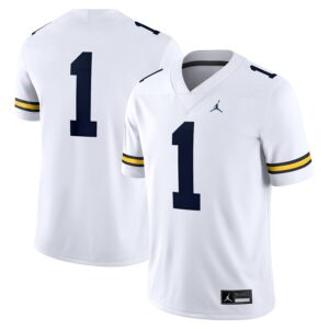 #1 Michigan Wolverines Jordan Brand Game Jersey - White