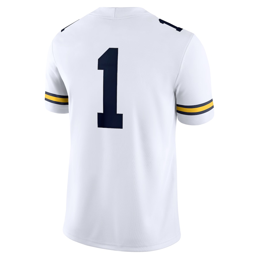 #1 Michigan Wolverines Jordan Brand Game Jersey - White thumbnail 4