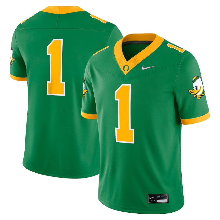 #1 Oregon Ducks Nike Alternate Game Jersey - Green thumbnail 2