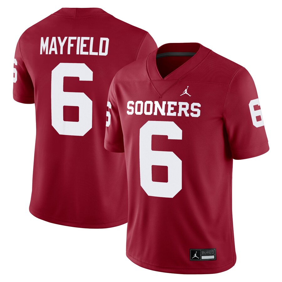 Baker Mayfield Oklahoma Sooners Jordan Brand Alumni Player Game Jersey - Crimson thumbnail 1