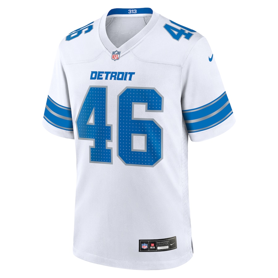 Jack Campbell Detroit Lions Nike White Game Jersey -  White thumbnail 3