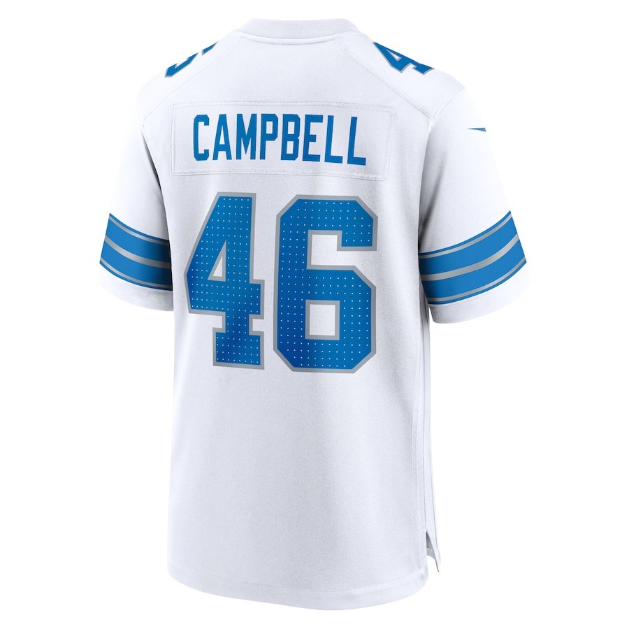 Jack Campbell Detroit Lions Nike White Game Jersey -  White thumbnail 4
