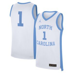 #1 North Carolina Tar Heels Jordan Brand Alternate Replica Jersey - White