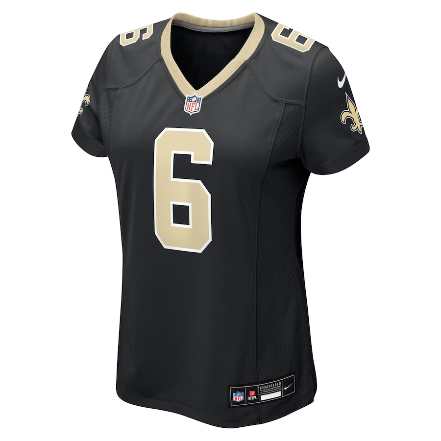 Tyler Shough New Orleans Saints Nike Women's Game Jersey - Black thumbnail 3
