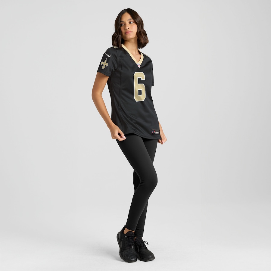 Tyler Shough New Orleans Saints Nike Women's Game Jersey - Black thumbnail 5