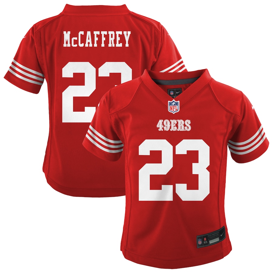 Christian McCaffrey San Francisco 49ers Nike Preschool Player Game Jersey - Scarlet thumbnail 2