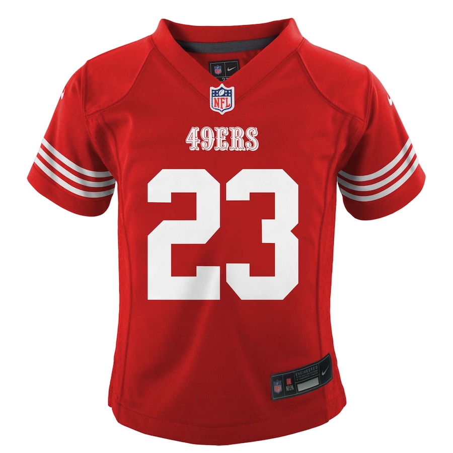 Christian McCaffrey San Francisco 49ers Nike Preschool Player Game Jersey - Scarlet thumbnail 3