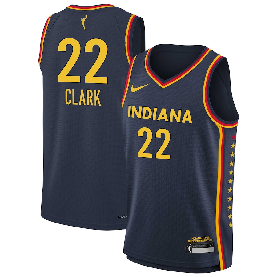 Caitlin Clark Indiana Fever Nike Youth 2024 WNBA Draft Explorer Edition Victory Player Jersey - Navy thumbnail 2