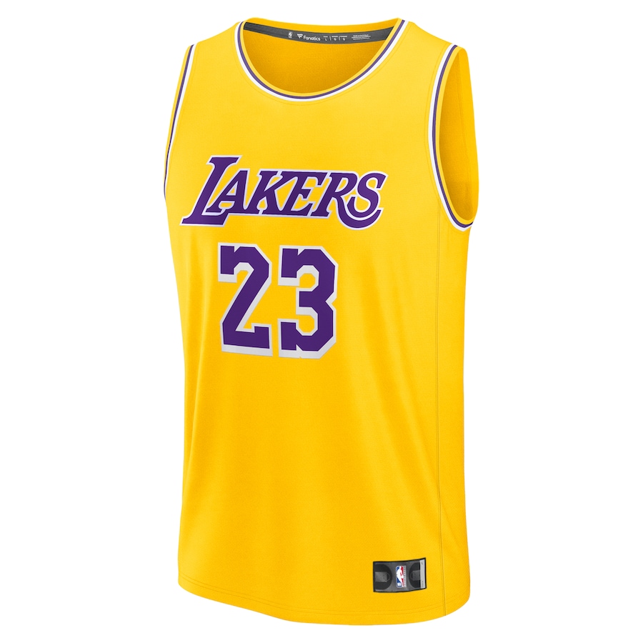 LeBron James Los Angeles Lakers Fanatics Fast Break Replica Jersey - Icon Edition - Gold thumbnail 3