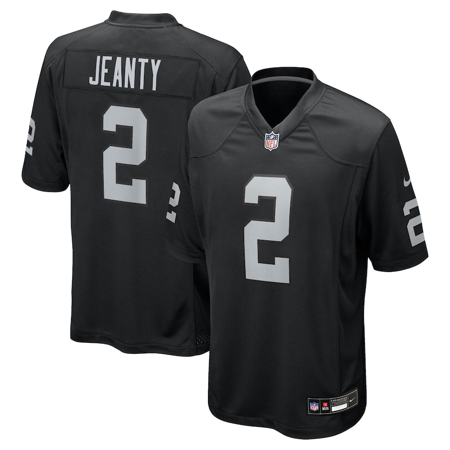 Ashton Jeanty Las Vegas Raiders Nike Youth Game Jersey - Black thumbnail 2