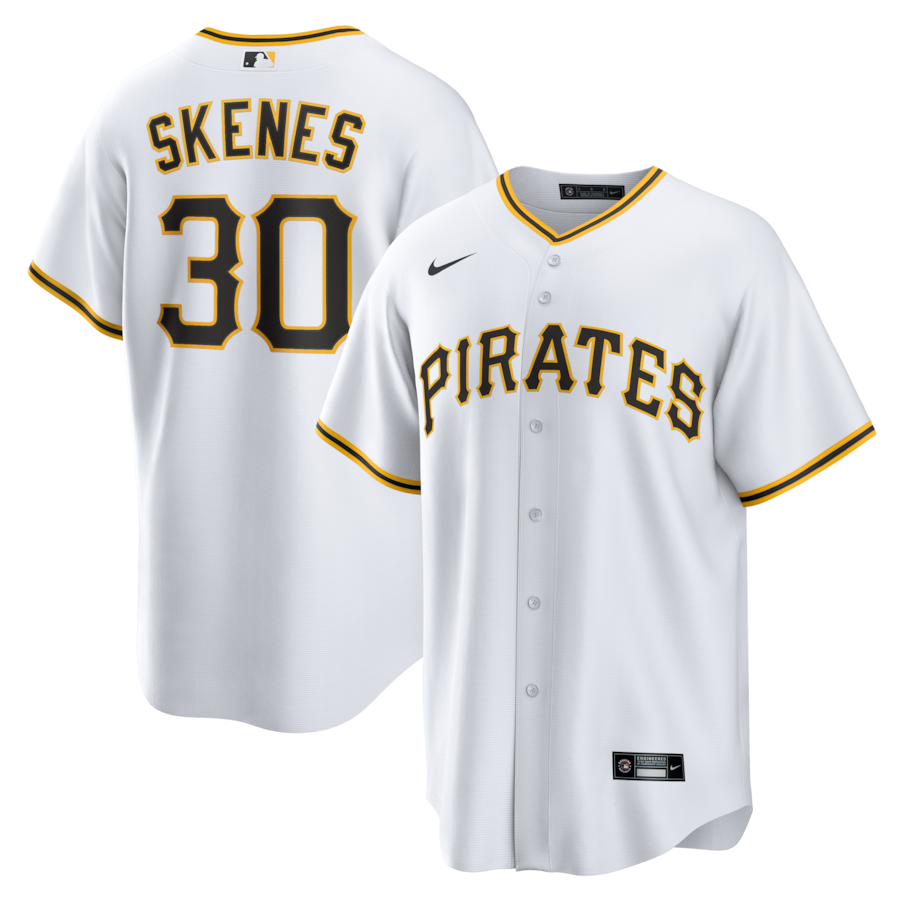 Paul Skenes Pittsburgh Pirates Nike Home Replica Player Jersey - White thumbnail 2