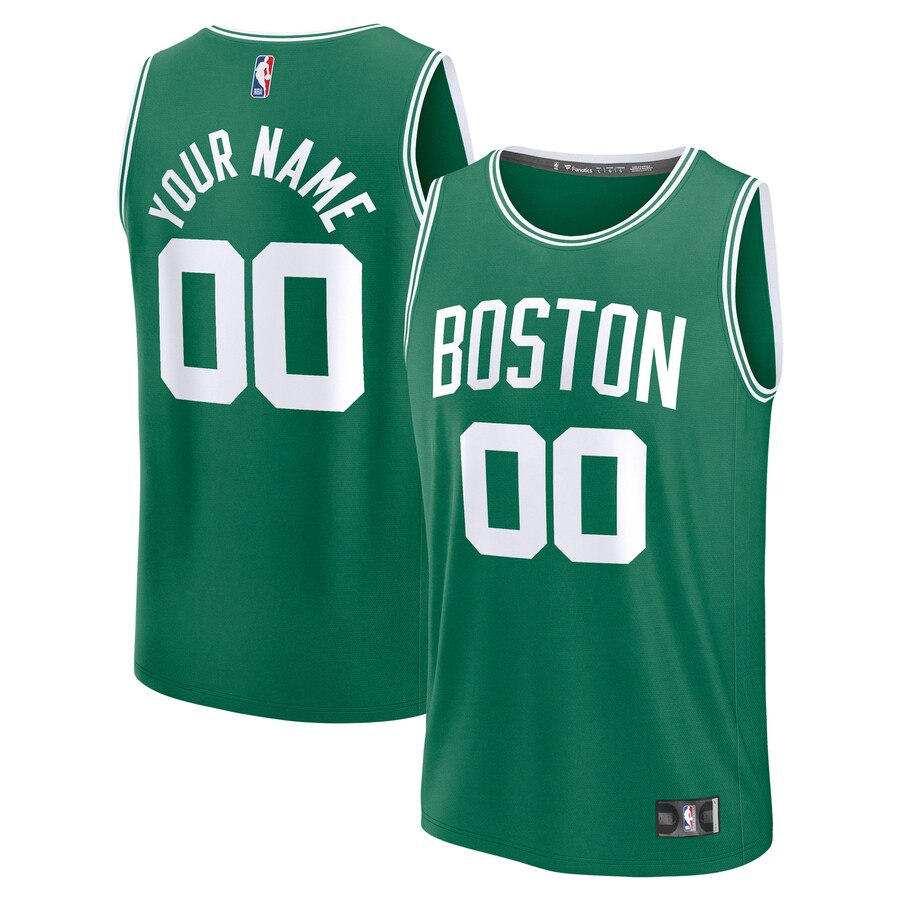 Boston Celtics Fanatics Youth Fast Break Custom Replica Jersey - Kelly Green  - Icon Edition thumbnail 1