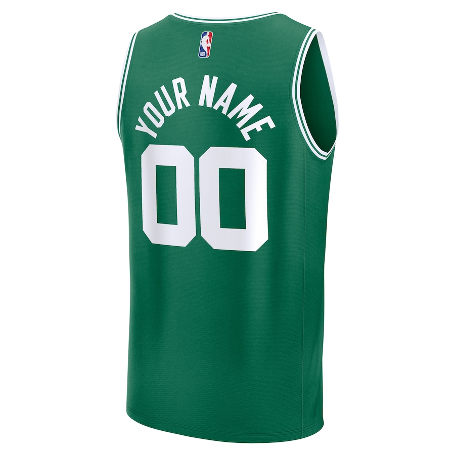 Boston Celtics Fanatics Youth Fast Break Custom Replica Jersey - Kelly Green  - Icon Edition thumbnail 4