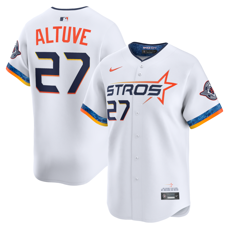 Jose Altuve Houston Astros Nike 2025 City Connect Limited Player Jersey - White thumbnail 1