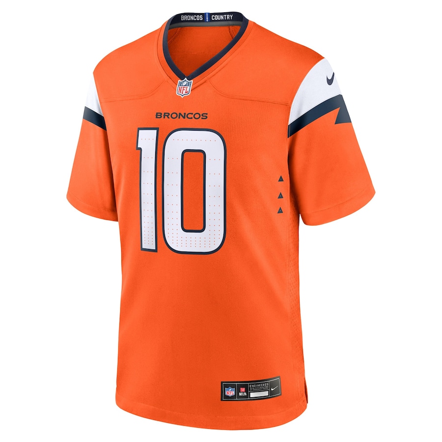 Bo Nix Denver Broncos Nike Youth Game Jersey - Orange thumbnail 3