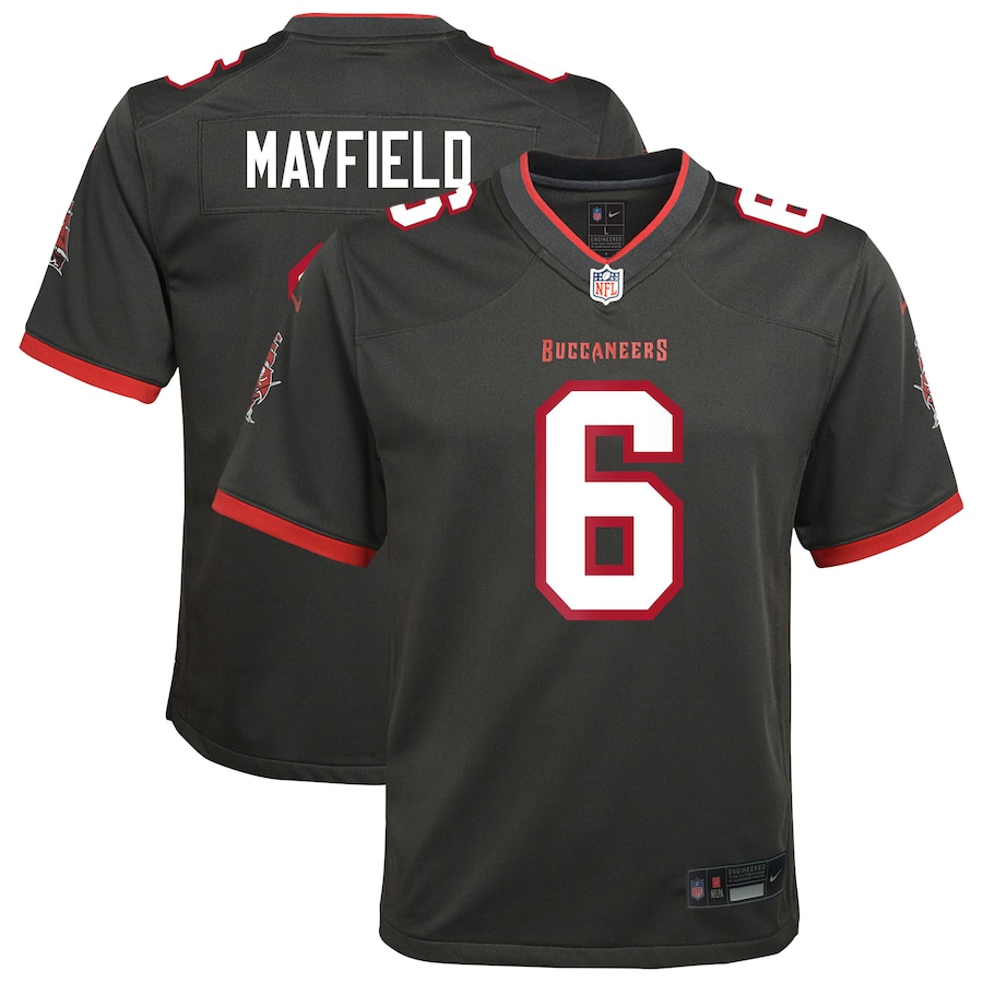 Baker Mayfield Tampa Bay Buccaneers Nike Youth Game Jersey - Pewter thumbnail 2