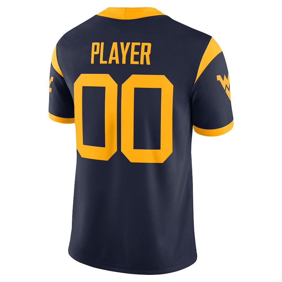 West Virginia Mountaineers Nike NIL Pick-A-Player Football Game Jersey - Navy thumbnail 4