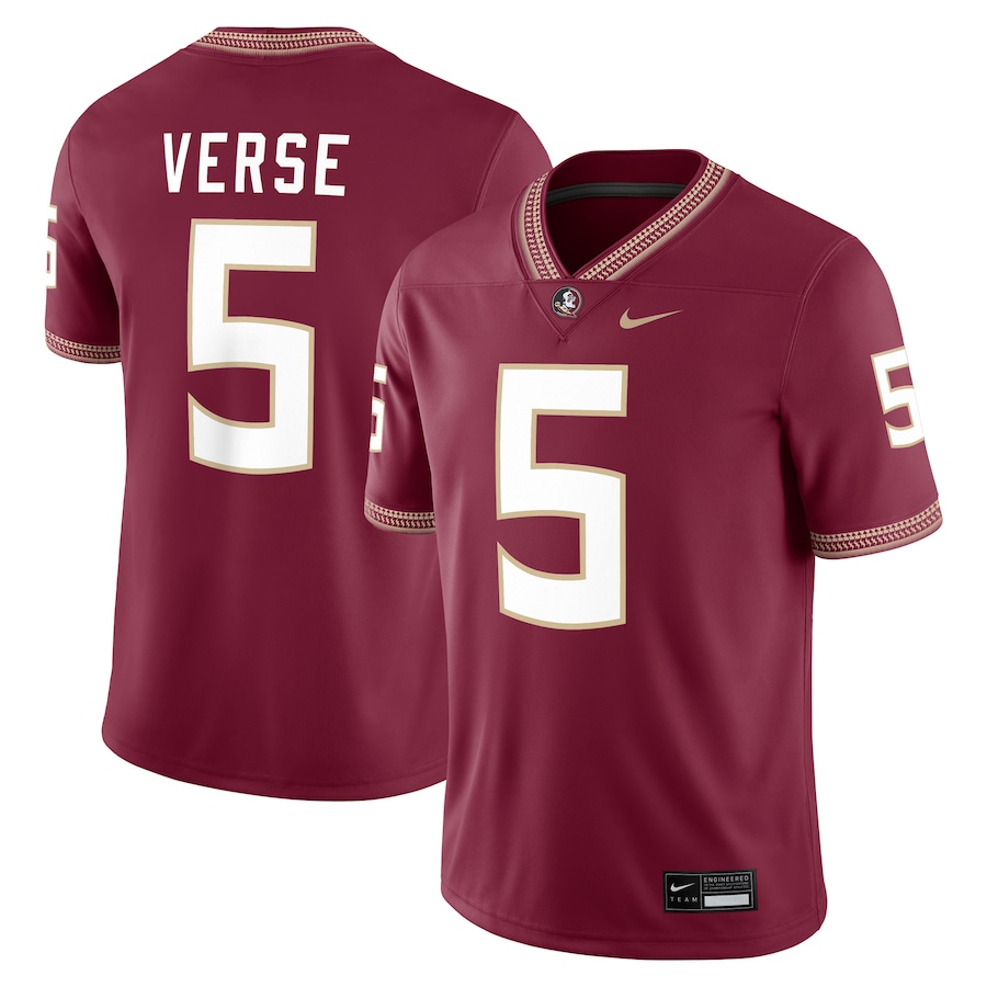 Jared Verse Florida State Seminoles Nike Player Game Jersey - Garnet thumbnail 2