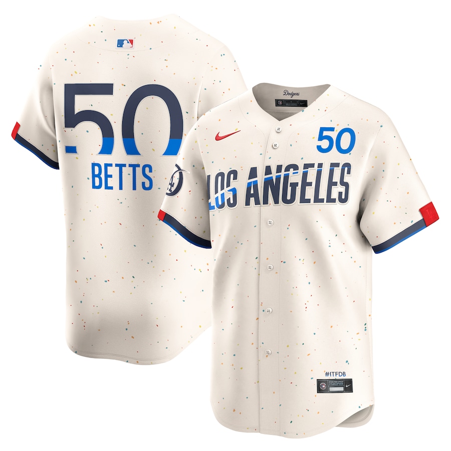 Mookie Betts Los Angeles Dodgers Nike City Connect Limited Player Jersey - Cream thumbnail 2
