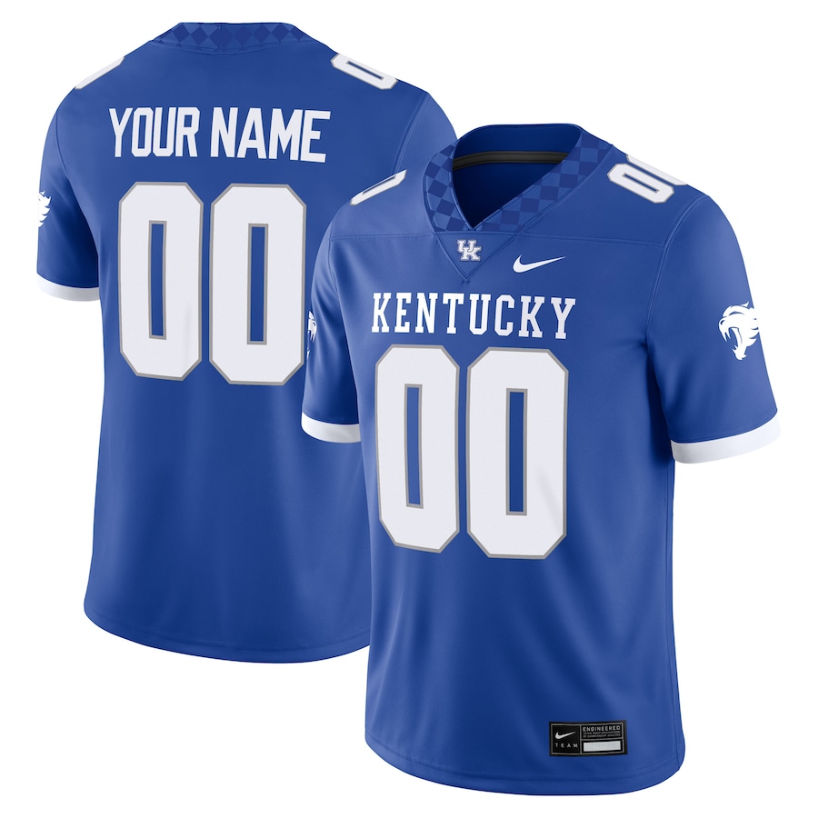 Kentucky Wildcats Nike Custom Football Game Jersey - Royal thumbnail 2