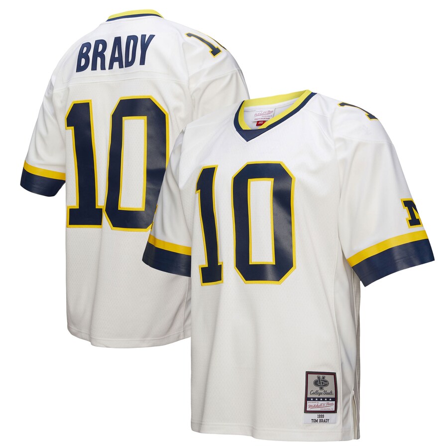 Tom Brady Michigan Wolverines Mitchell & Ness 1999 Legacy Jersey - White thumbnail 1