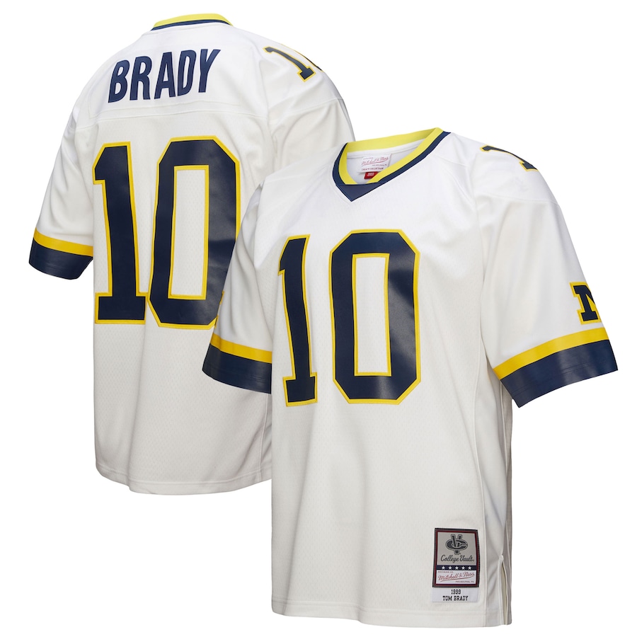 Tom Brady Michigan Wolverines Mitchell & Ness 1999 Legacy Jersey - White thumbnail 2