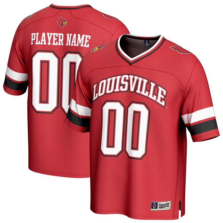 Louisville Cardinals GameDay Greats Unisex NIL Pick-A-Player Football Fashion Jersey - Red thumbnail 2