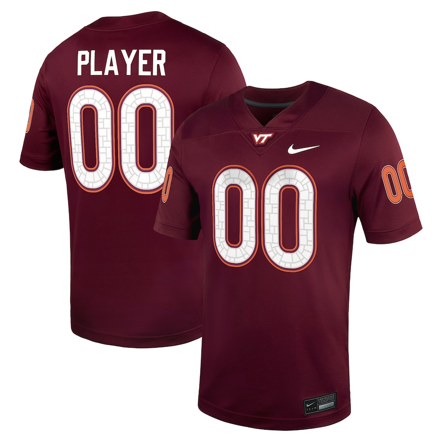 Virginia Tech Hokies Nike NIL Pick-A-Player Football Game Jersey - Maroon thumbnail 2