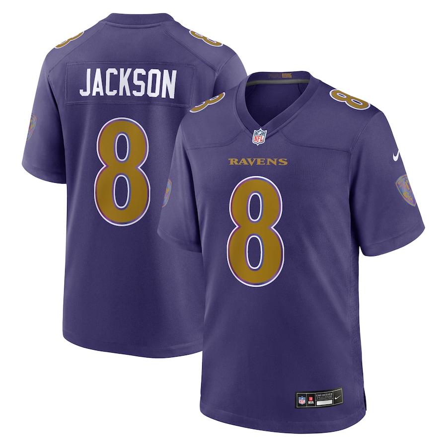 Lamar Jackson Baltimore Ravens Nike Alternate Game Jersey - Purple thumbnail 2
