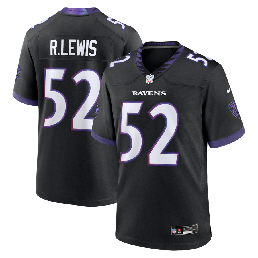Ray Lewis Baltimore Ravens Nike Alternate Retired Player Game Jersey - Black thumbnail 2