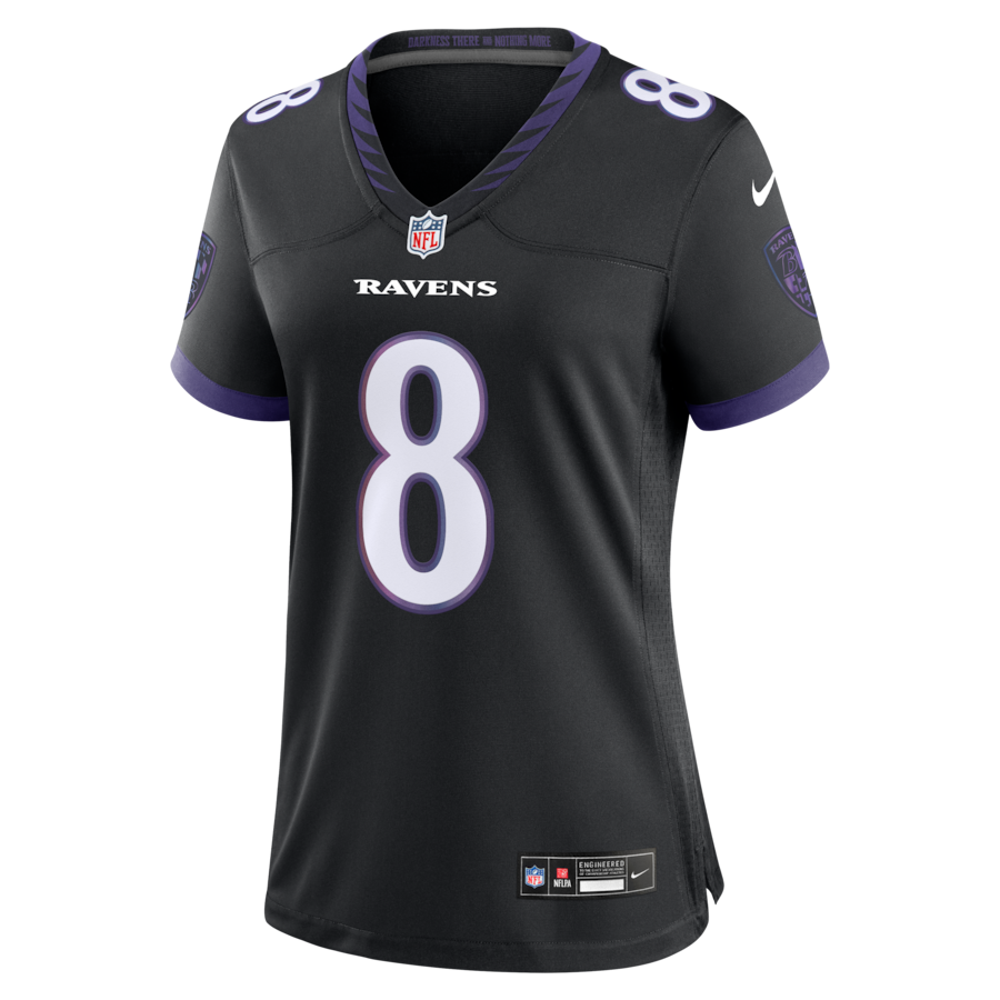 Lamar Jackson Baltimore Ravens Nike Women's Alternate Game Jersey - Black thumbnail 3