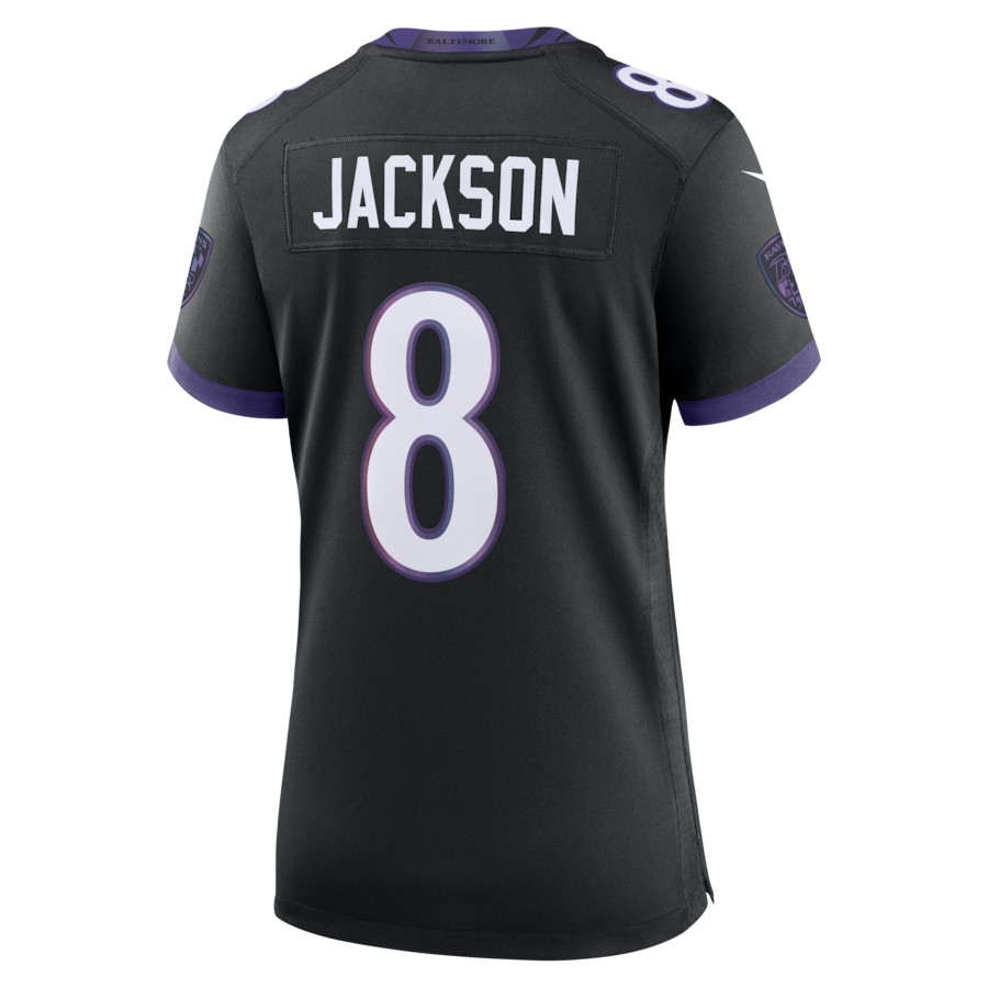 Lamar Jackson Baltimore Ravens Nike Women's Alternate Game Jersey - Black thumbnail 4