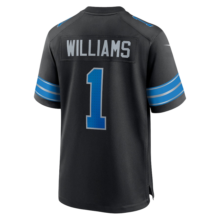 Jameson Williams Detroit Lions Nike Alternate Game Player Jersey - Black thumbnail 4
