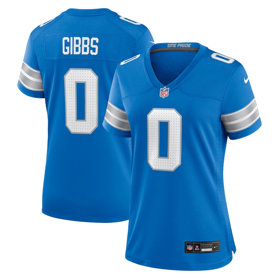 Jahmyr Gibbs Detroit Lions Nike Women's Game Player Jersey - Blue thumbnail 2
