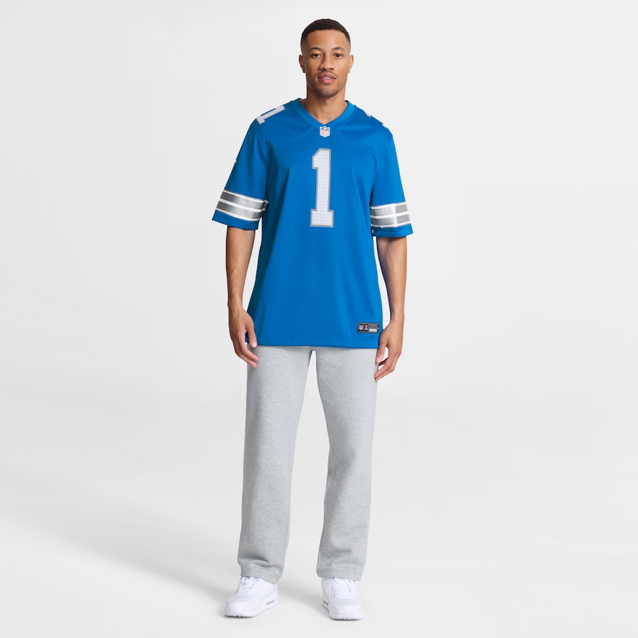 Jameson Williams Detroit Lions Nike Game Player Jersey - Blue thumbnail 5