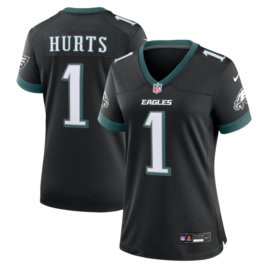 Jalen Hurts Philadelphia Eagles Nike Women's Alternate Game Jersey -  Black thumbnail 1