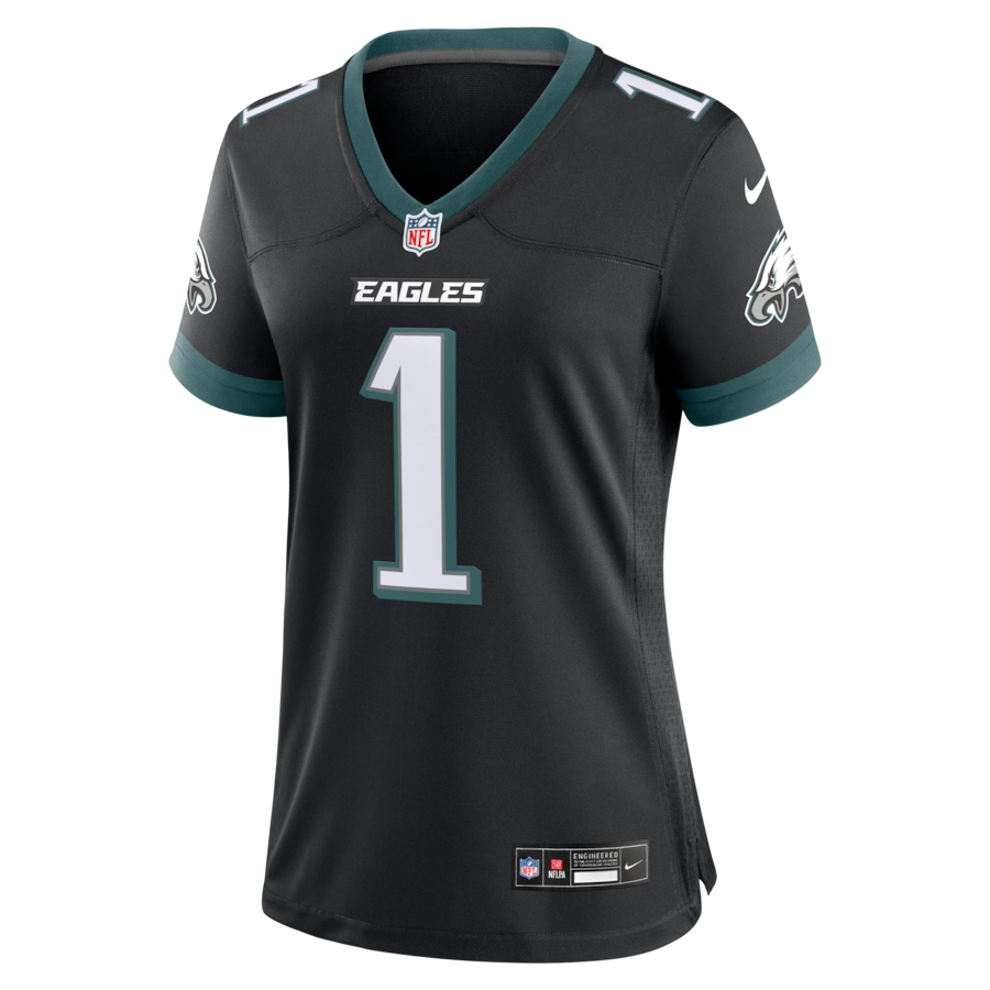 Jalen Hurts Philadelphia Eagles Nike Women's Alternate Game Jersey -  Black thumbnail 3