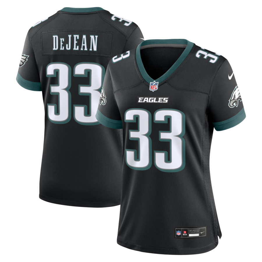 Cooper DeJean Philadelphia Eagles Nike Women's Alternate Game Jersey -  Black thumbnail 1