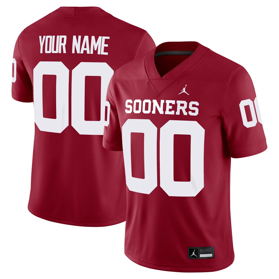 Oklahoma Sooners Jordan Brand Custom Football Game Jersey - Crimson thumbnail 1