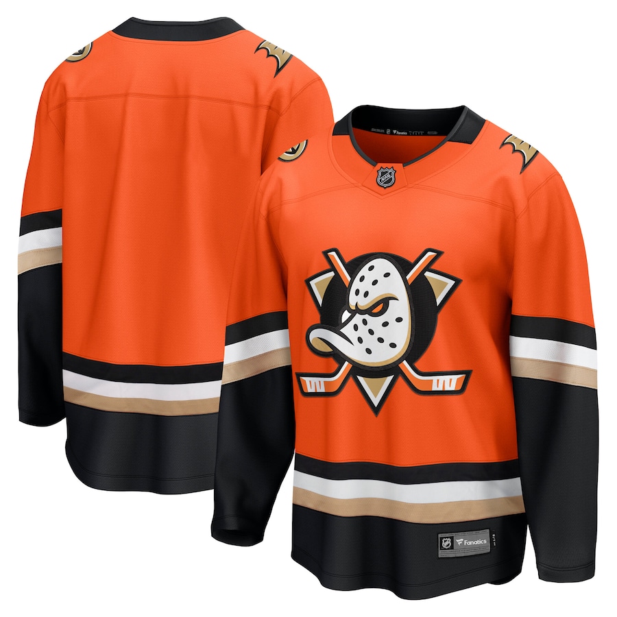 Anaheim Ducks Fanatics Home Breakaway Jersey - Orange thumbnail 2