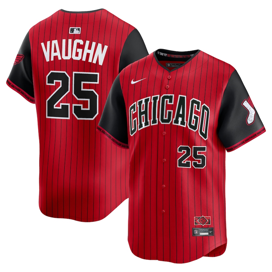 Andrew Vaughn Chicago White Sox Nike 2025 City Connect Limited Player Jersey - Red/Black thumbnail 2