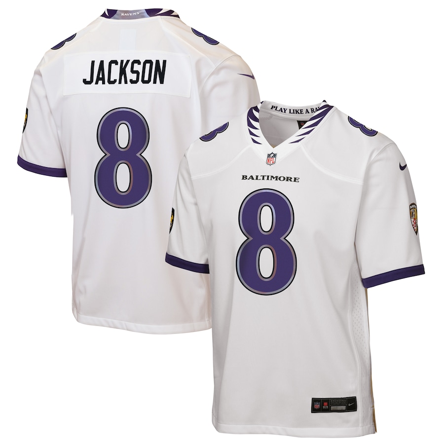 Lamar Jackson Baltimore Ravens Nike Youth Game Jersey - White thumbnail 2