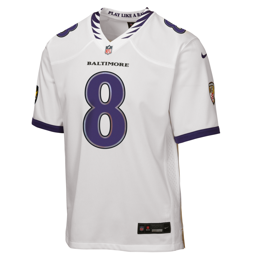 Lamar Jackson Baltimore Ravens Nike Youth Game Jersey - White thumbnail 3