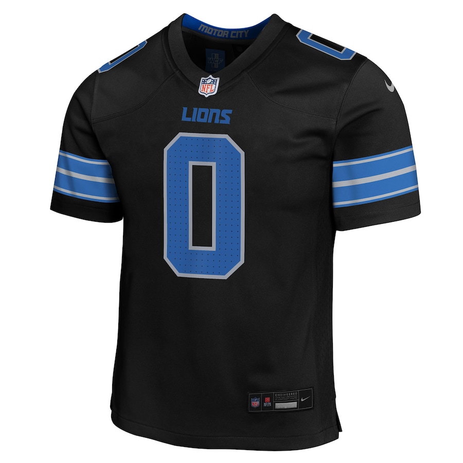 Jahmyr Gibbs Detroit Lions Nike Youth Game Jersey - Black thumbnail 3