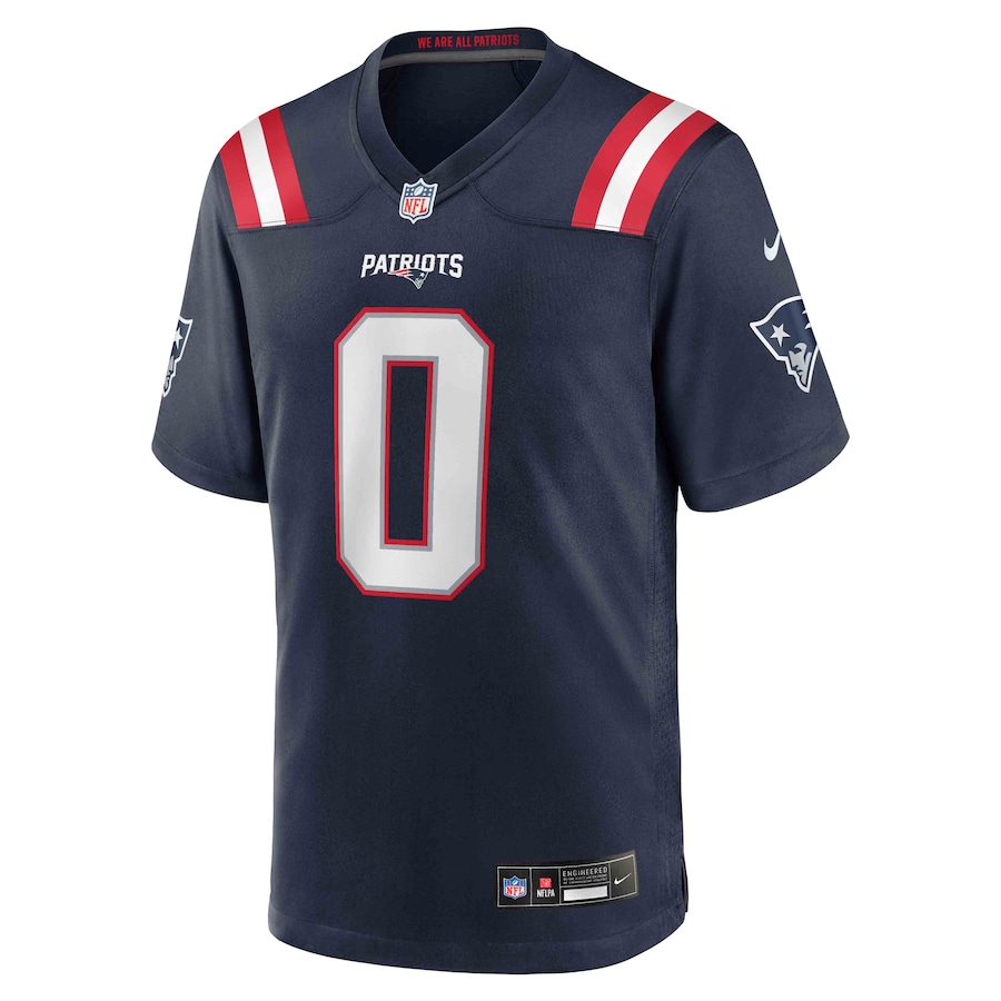 Christian Gonzalez New England Patriots Nike Team Game Jersey -  Navy thumbnail 3