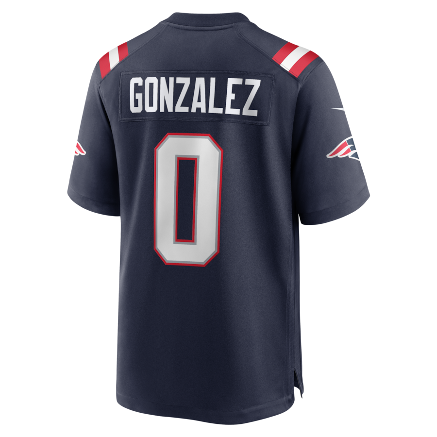Christian Gonzalez New England Patriots Nike Team Game Jersey -  Navy thumbnail 4