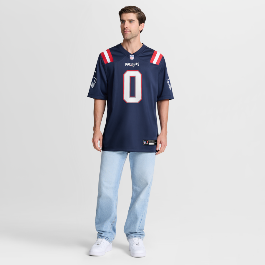 Christian Gonzalez New England Patriots Nike Team Game Jersey -  Navy thumbnail 8