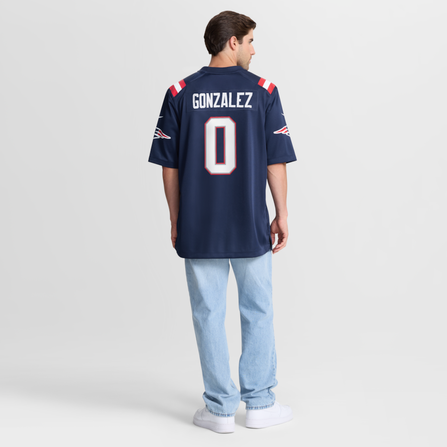 Christian Gonzalez New England Patriots Nike Team Game Jersey -  Navy thumbnail 9