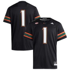 #1 Miami Hurricanes adidas Premier Jersey - Black