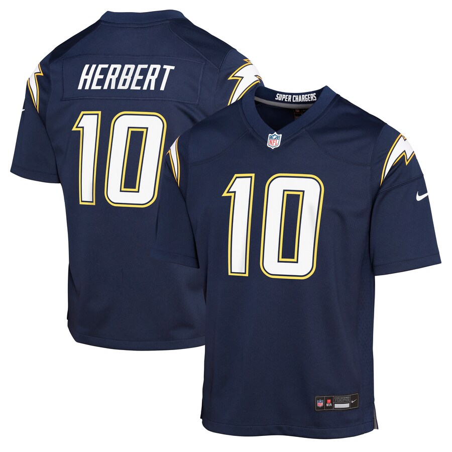 Justin Herbert Los Angeles Chargers Nike Youth Alternate Super Chargers Game Player Jersey - Navy thumbnail 1